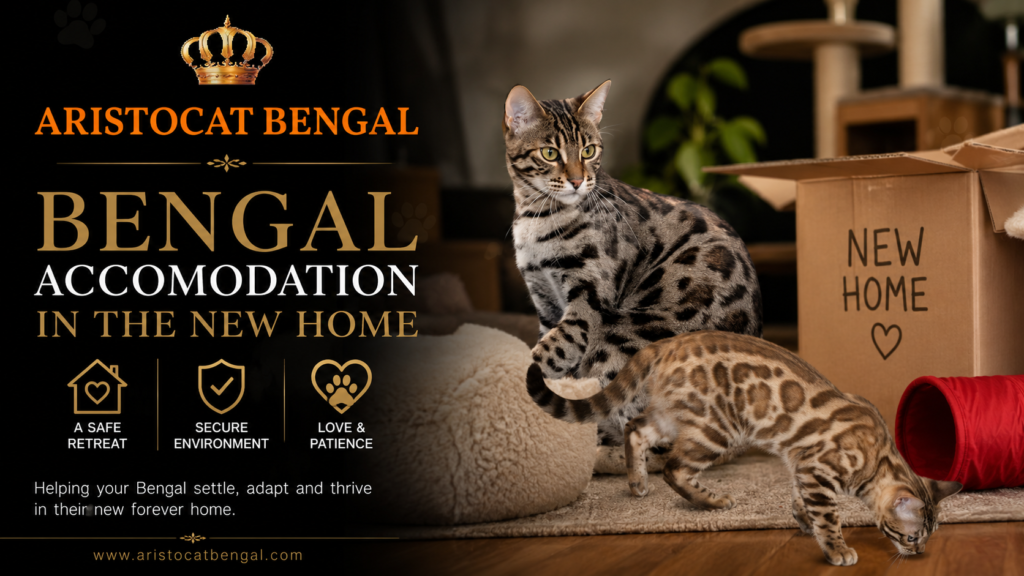 Bengal kittens in their new home